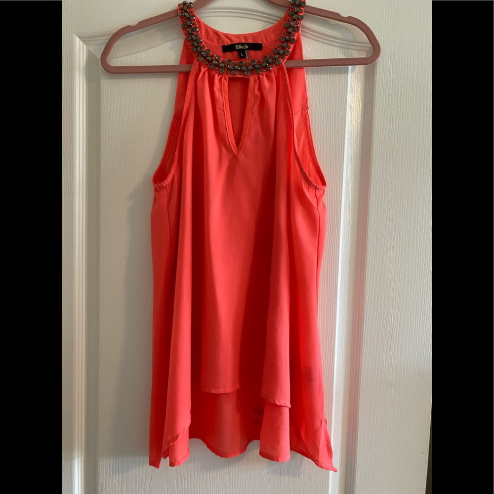 Black Boutique Women’s Coral Embellished Layered Halter Style Top Size Large